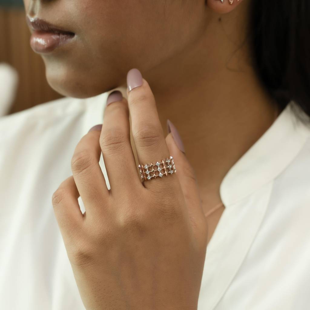 Cosmic Band - Lab Diamond Cocktail Ring : LLRG0137