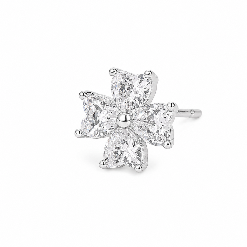 Silver Love Petal Earrings : WER00087