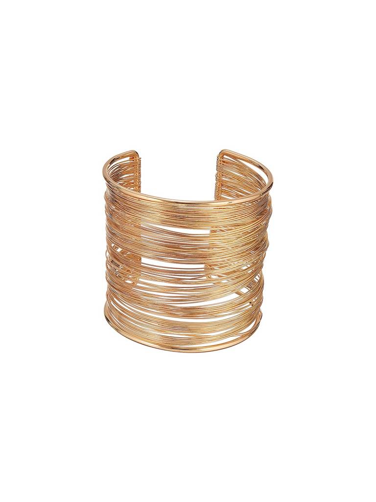 Gold Tones Multi Layered Designer  Cuff Bracelet : STBR8231