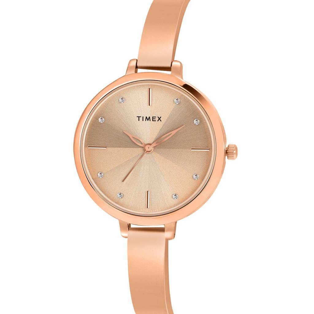 Timex Round 34Mm Rose Gold Dial Analog Women Watch - Twel128Smu05 : TWEL128SMU05