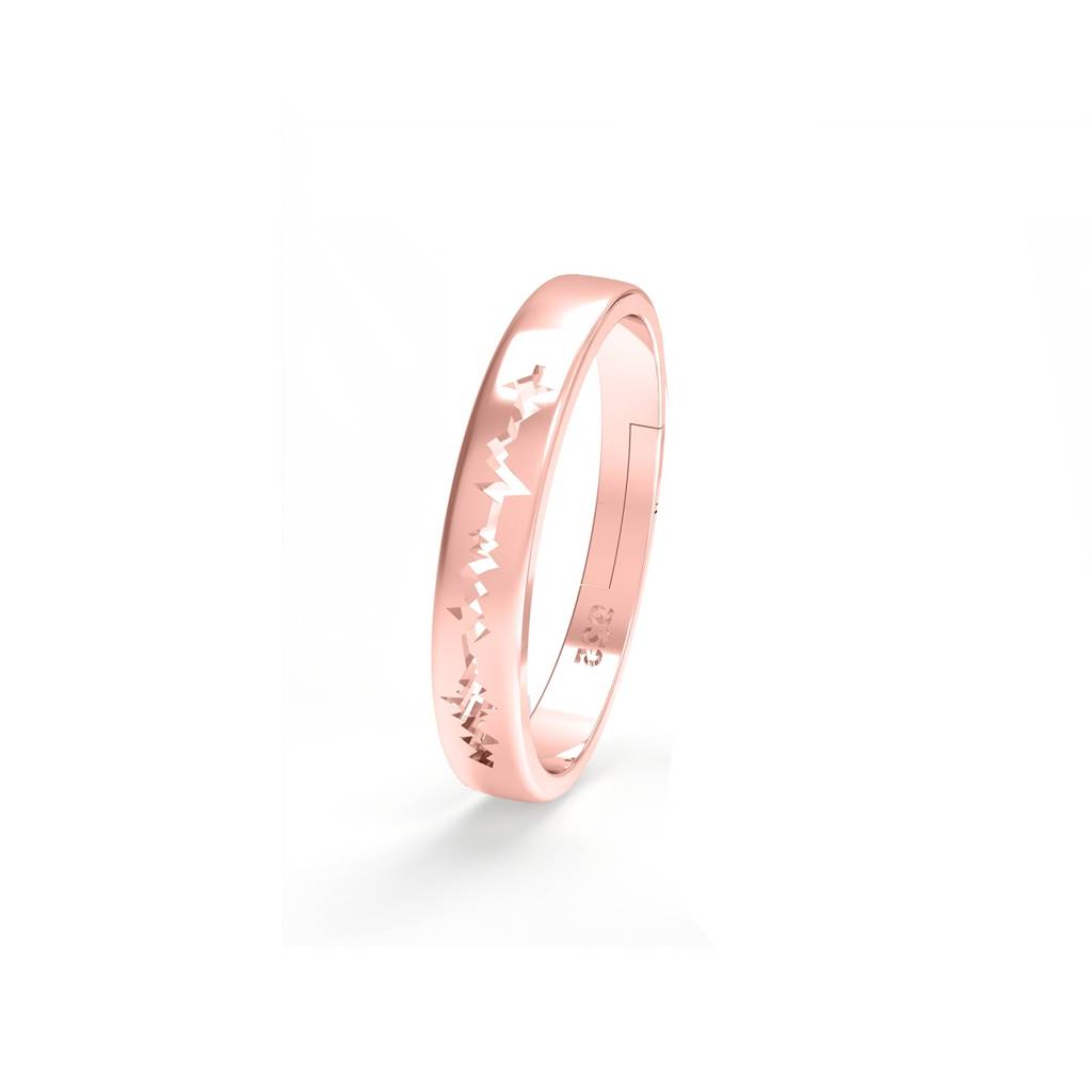 Rose Gold Heart Beat Women'S Band Ring : ZLCPLR-1006-WR