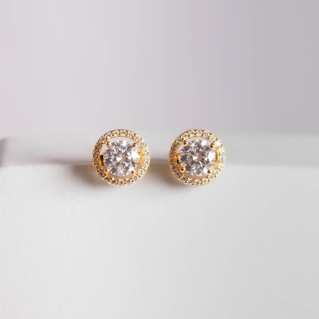 Purpose Stud Earrings| Pure Silver With Thickest Gold Layer : TSER-PUR-18G-50005