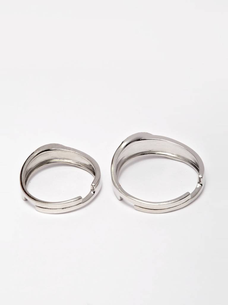 Pure 925 Sterling Silver Wave Adjustable Couple Band For Men And Women : CSCPLR5_MF