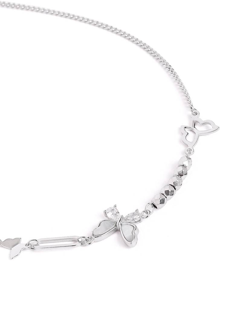 Silver Flutter Luxe Adjustable Anklet : WAN00026