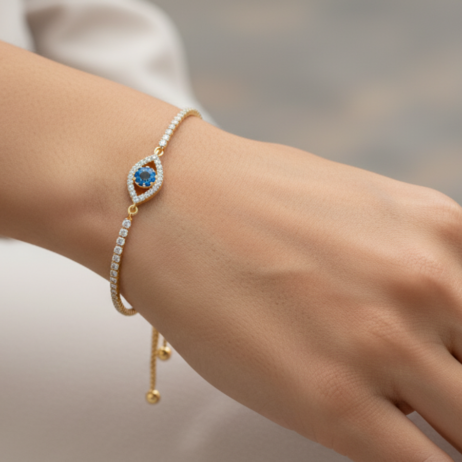 Round Evil Eye Bracelet For Women | Protective Symbolic Bracelet Jewellery : 5446820994