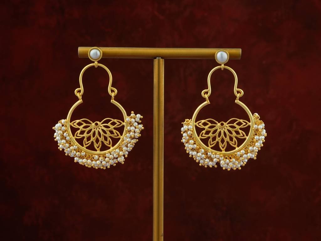 Lotus Mist Chaand Bali Earrings : WLE07