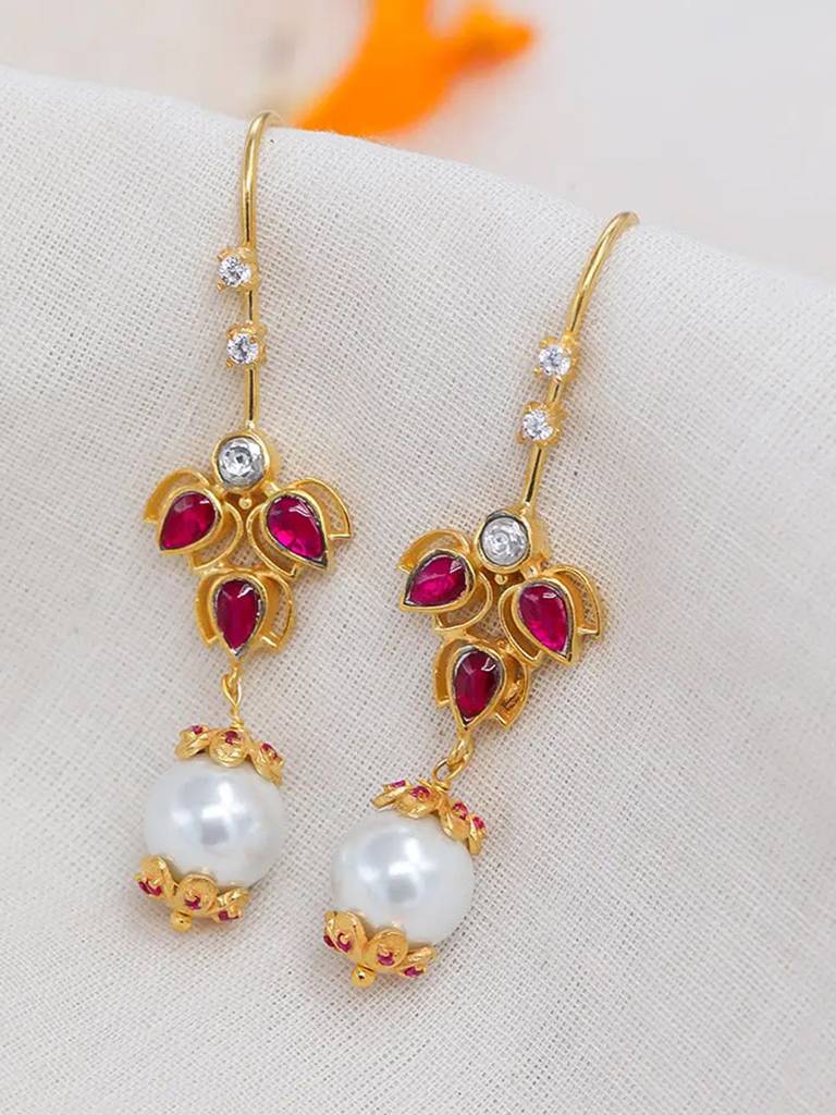 Sitayan Silver Pearl Earrings : U080SG008E1204