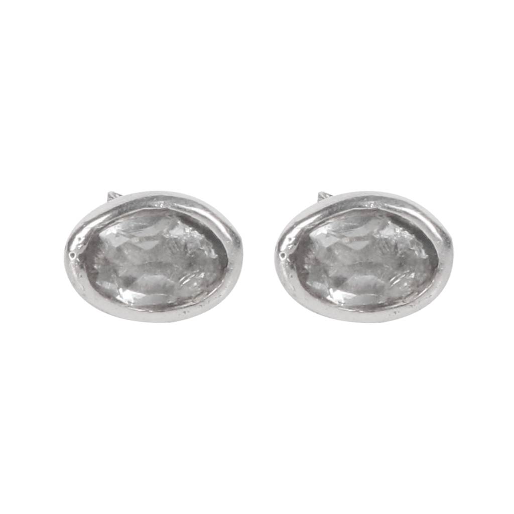 925 Sterling Silver Blue Topaz Eartops For Women | Authentic Silver Jewelry | Handcrafted Elegant Gift : FU-0769