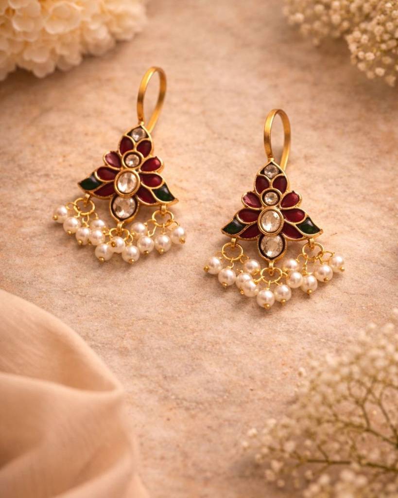 Padma Heritage Kundan Pearl Ear Cuffs : sm12