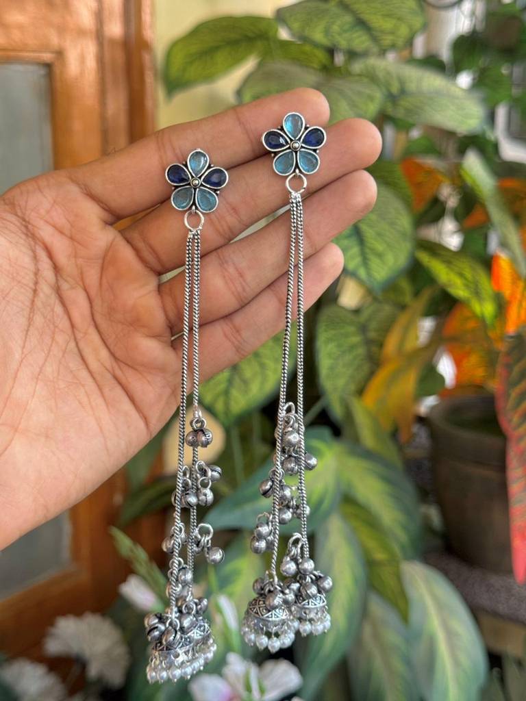 Traditional Kashmiri Long Drop Earrings : NA_ST_ER_264_1
