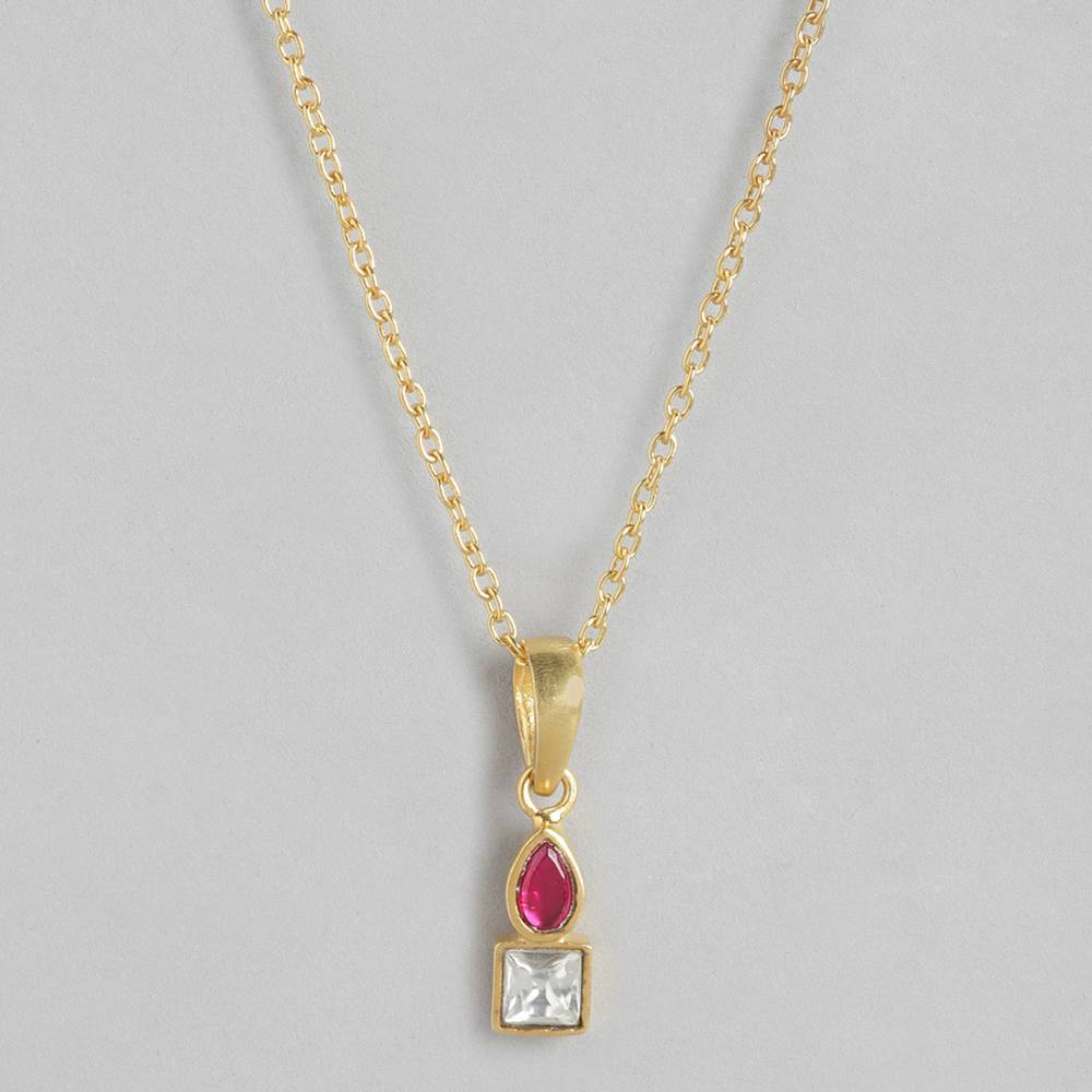This Pure 92.5 Silver Necklace With The Pink And White Kundan Stone Is A Graceful Masterpiece That Radiates Sophisticati