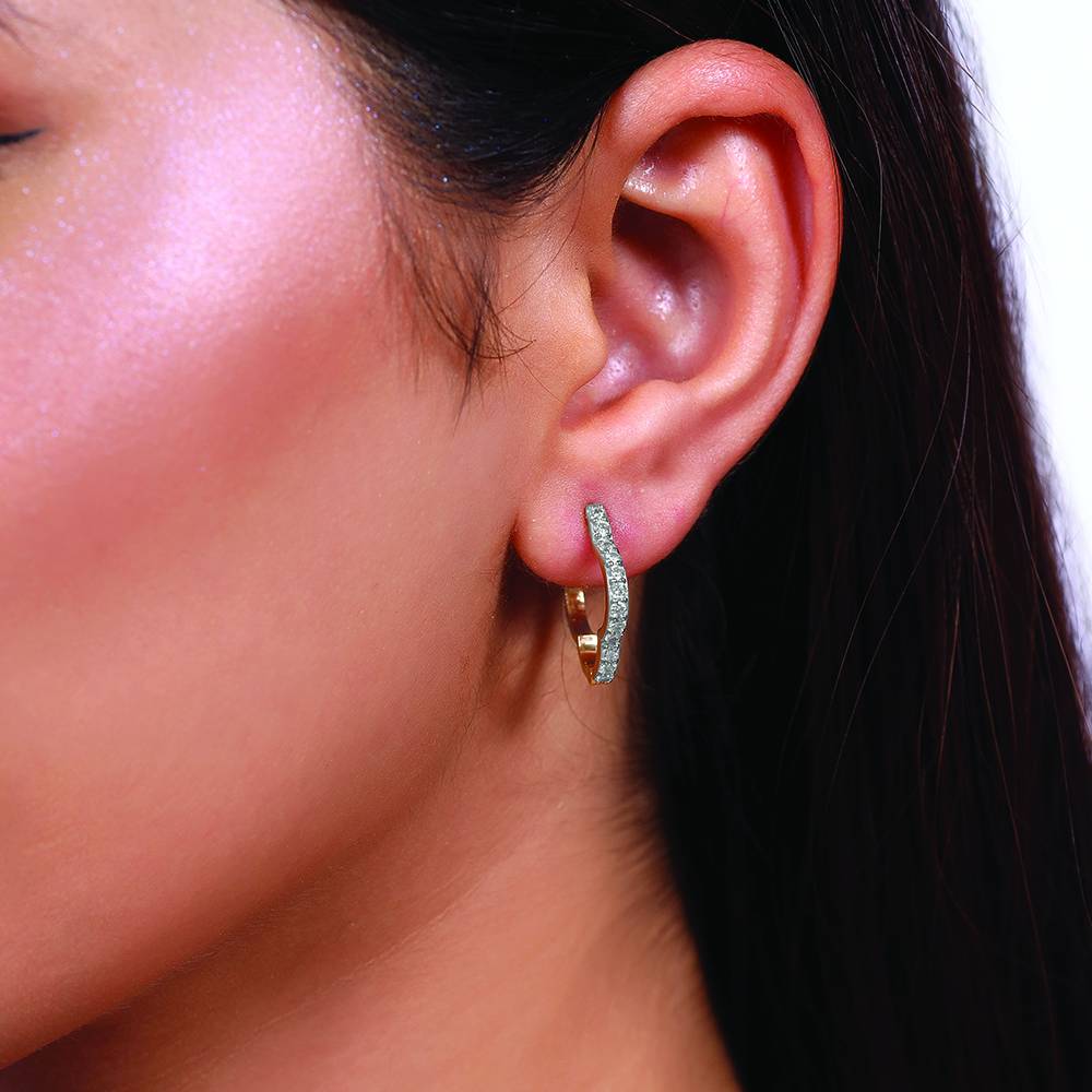 Lucky Clover Huggies - Lab Diamond Earrings : LLER0145