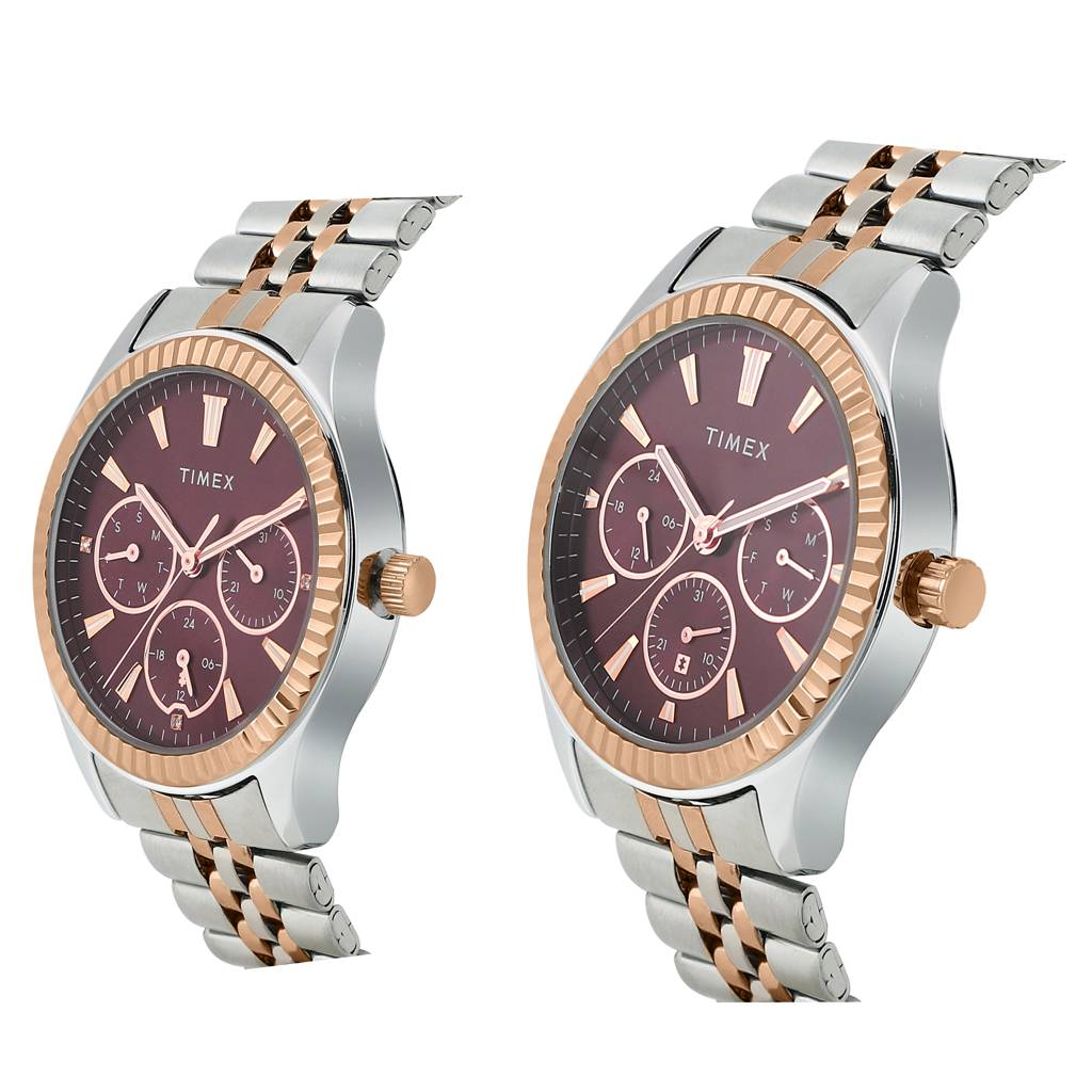 Timex Round 42Mm Dial Analog Pair Watch - Tw0Pre001 : TW0PRE003