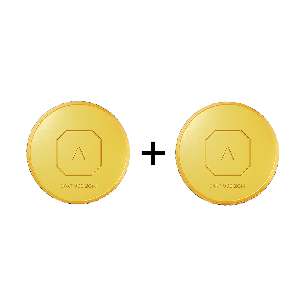 24Kt 2 Gm + 2 Gm Lakshmi Gold Coin : SC0005-YG-C