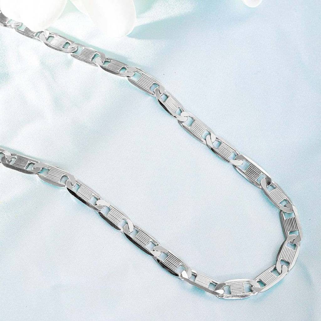 Sophisticated 925 Sterling Silver Men'S Chain With Rhodium Plating : M-CH-10067-20-6-S