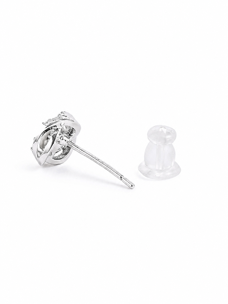 Silver Classic Aura Pearl Earrings : WER00102
