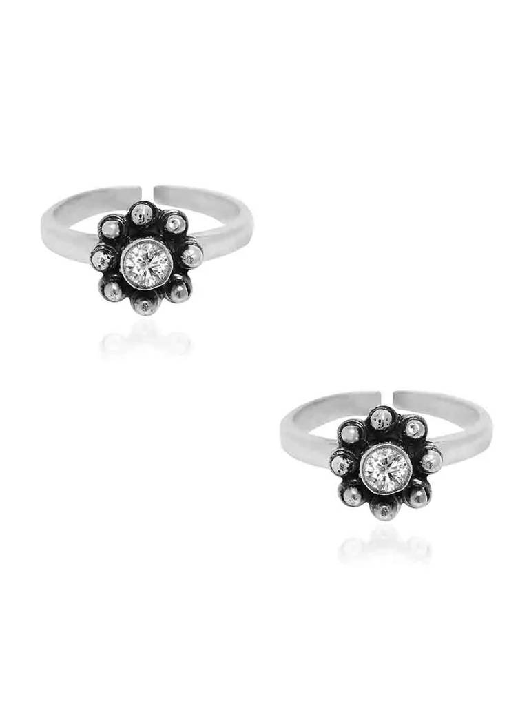 Silver Toe Ring With Oxidized Look : U100SO005TR0253