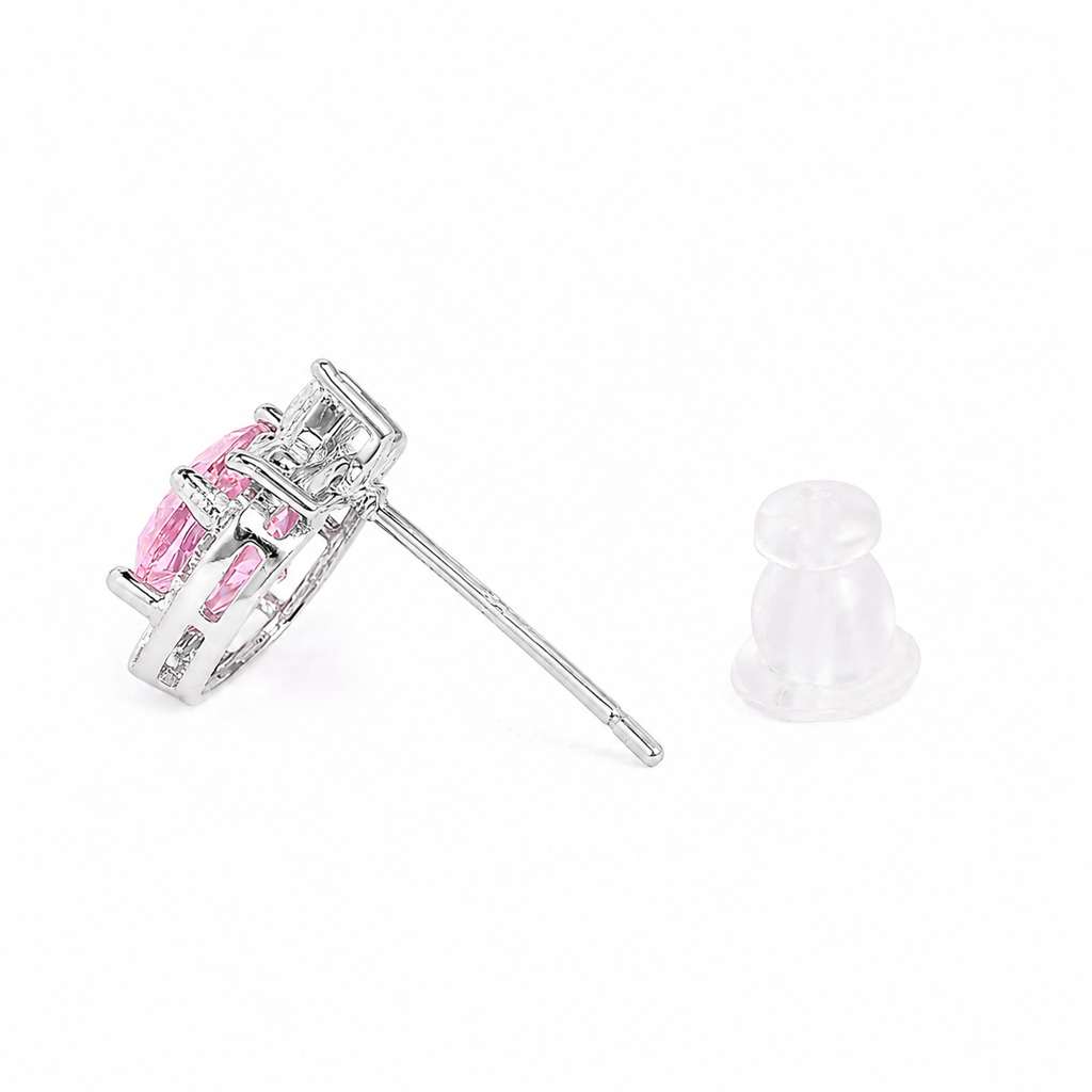 Silver Blooming Blush Earrings : WER00092