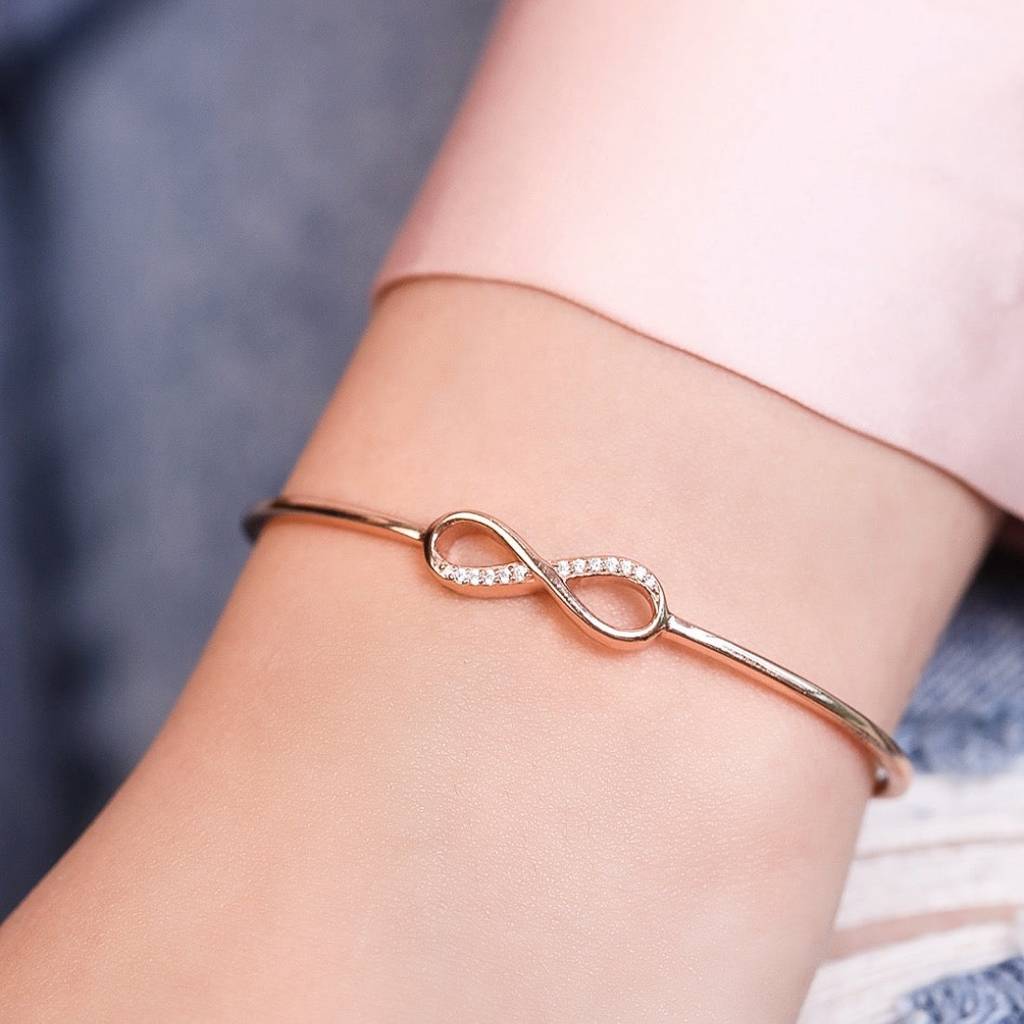 Infinite Radiance Rose Gold 925 Sterling Silver Adjustable Bracelet : BR-80256-RG