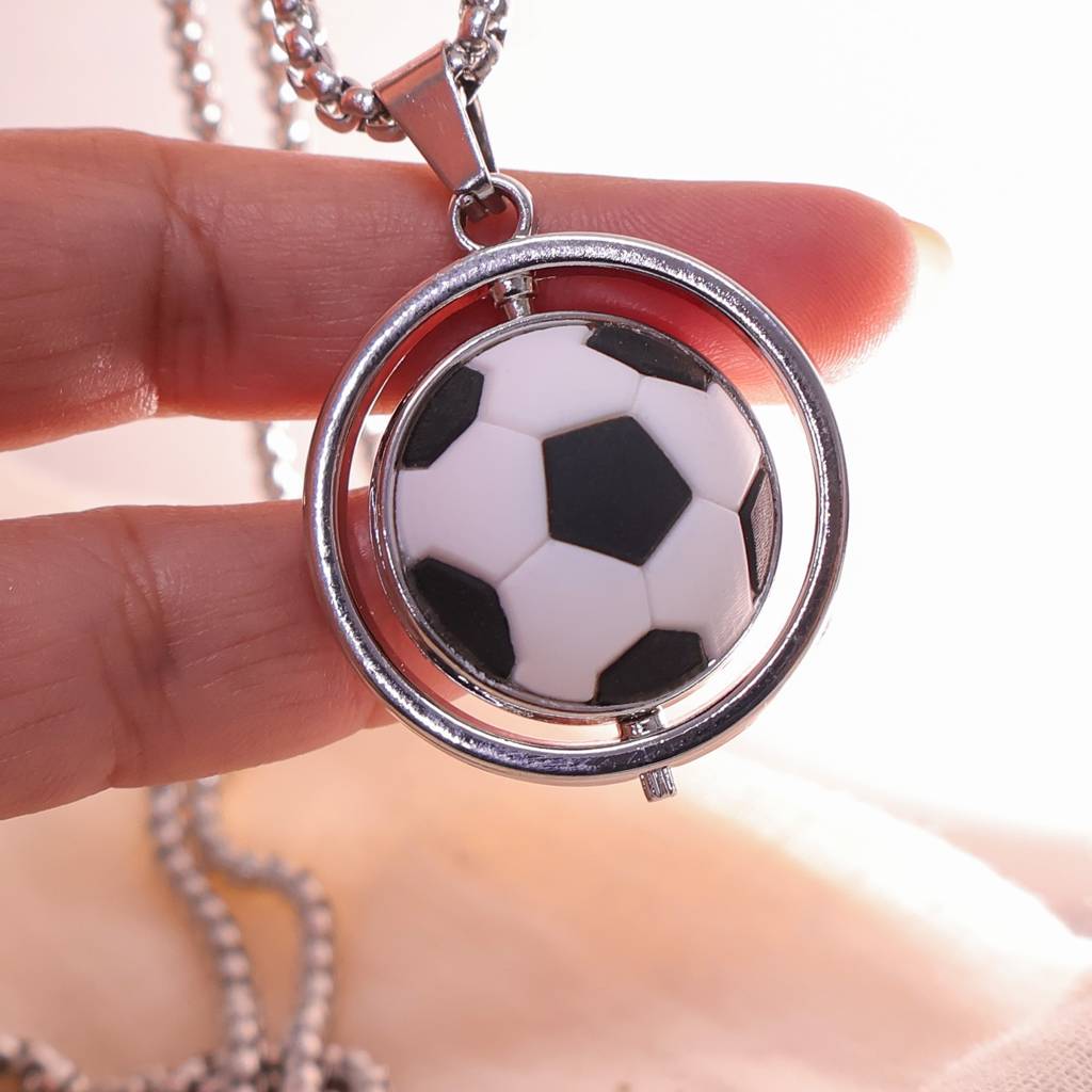 Men’S Football Pendant Necklace | Sports Lover Chain For Boys & Men | Soccer Ball Charm Necklace | Silver Finish Jew : LJGN004