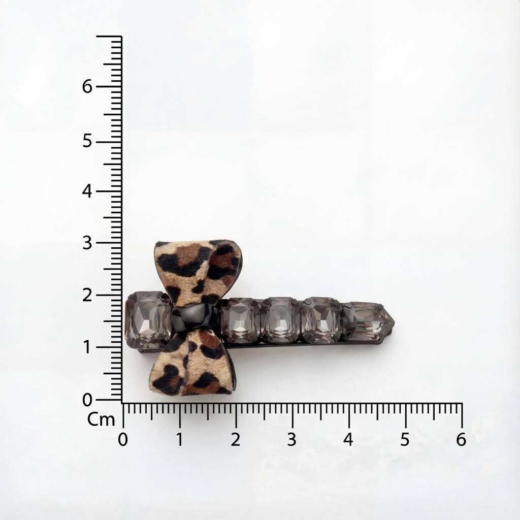 Korean Leopard Luxe & Smoke Crystal Statement Clip : YUFSHR217