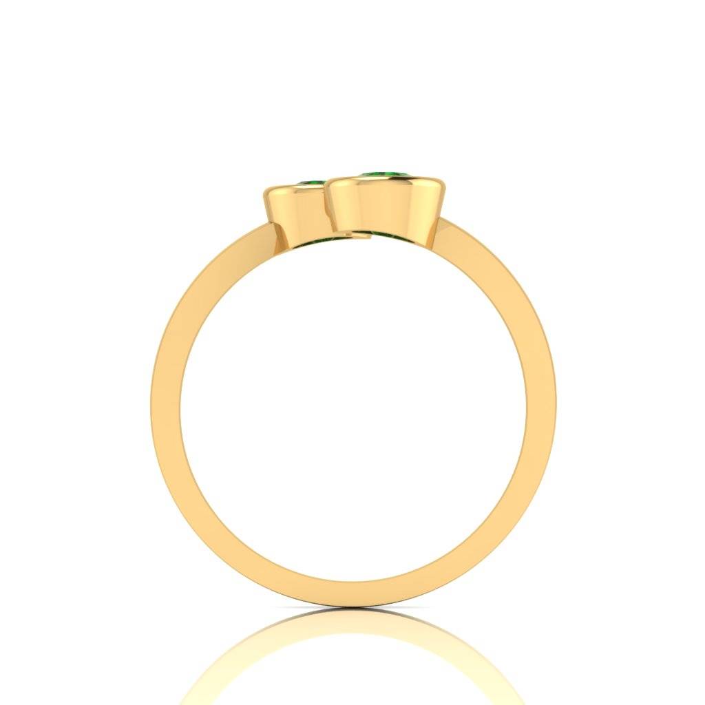 Yellow Gold Heart Silver Ring