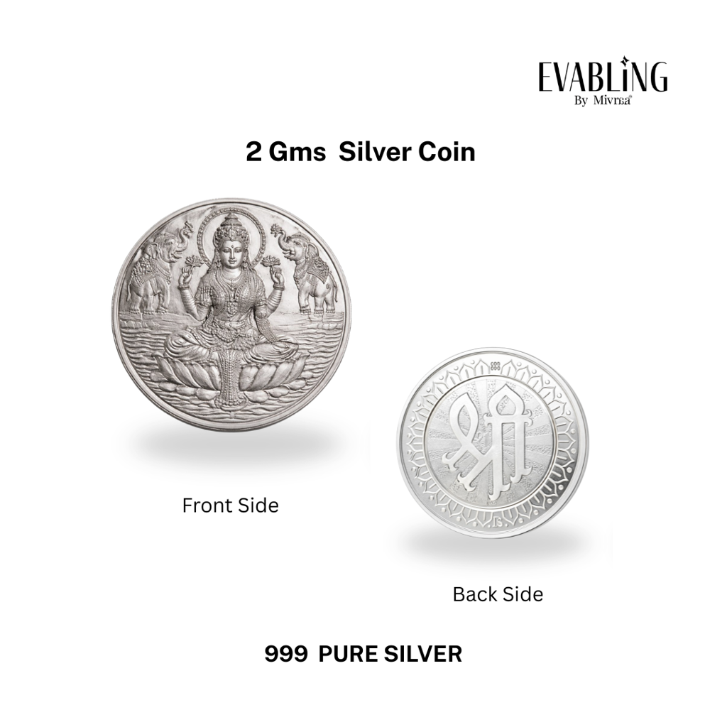 2 Gms Lakshmi 999 Pure Silver Coin : SCL-2