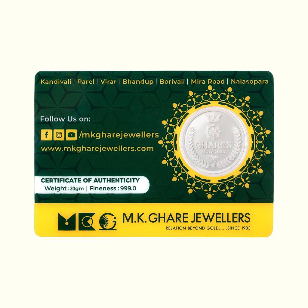 20 Gram 999 Goddess Lakshmi Pure Silver Coin : 2-SSCU