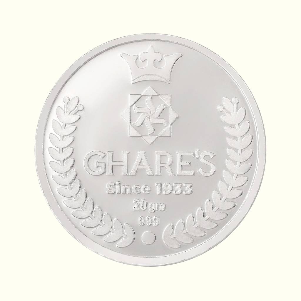 20 Gram 999 Goddess Lakshmi Pure Silver Coin : 2-SSCU
