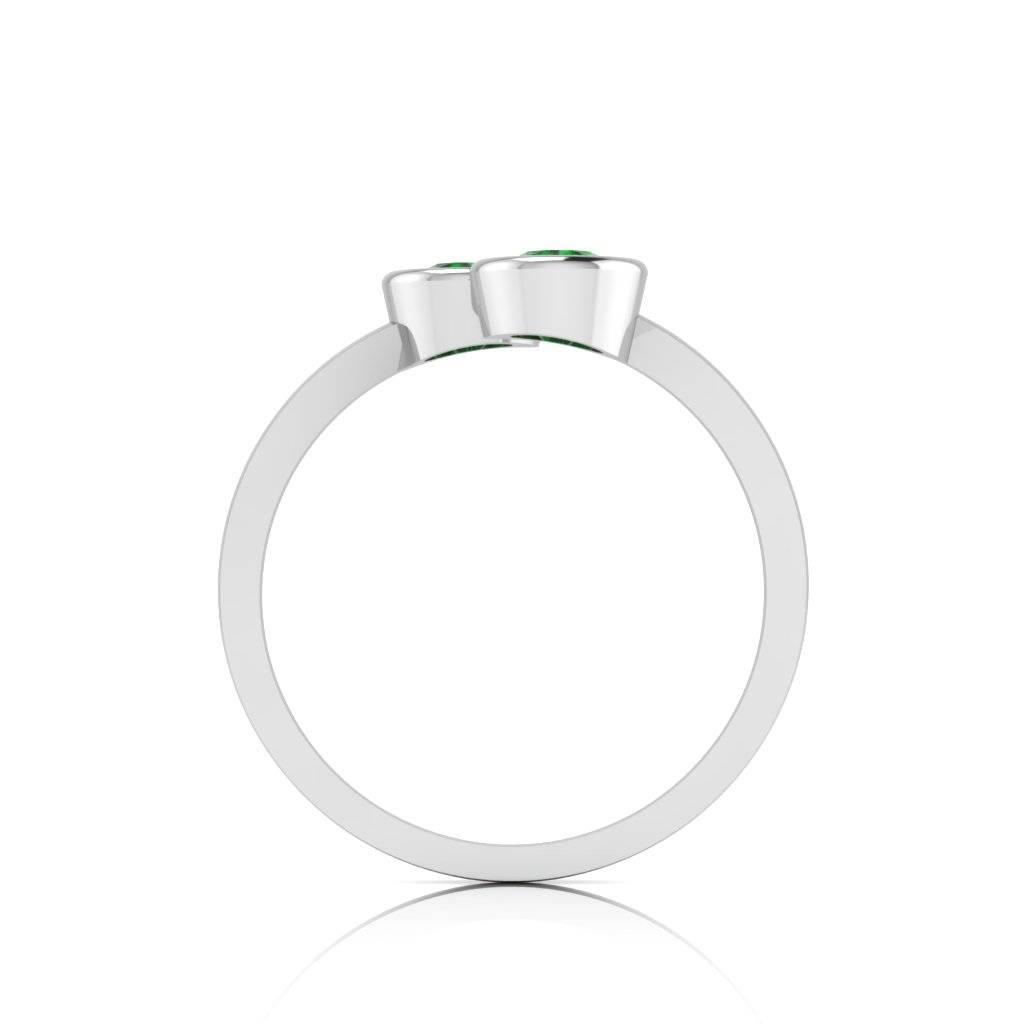 Yellow Gold Heart Silver Ring