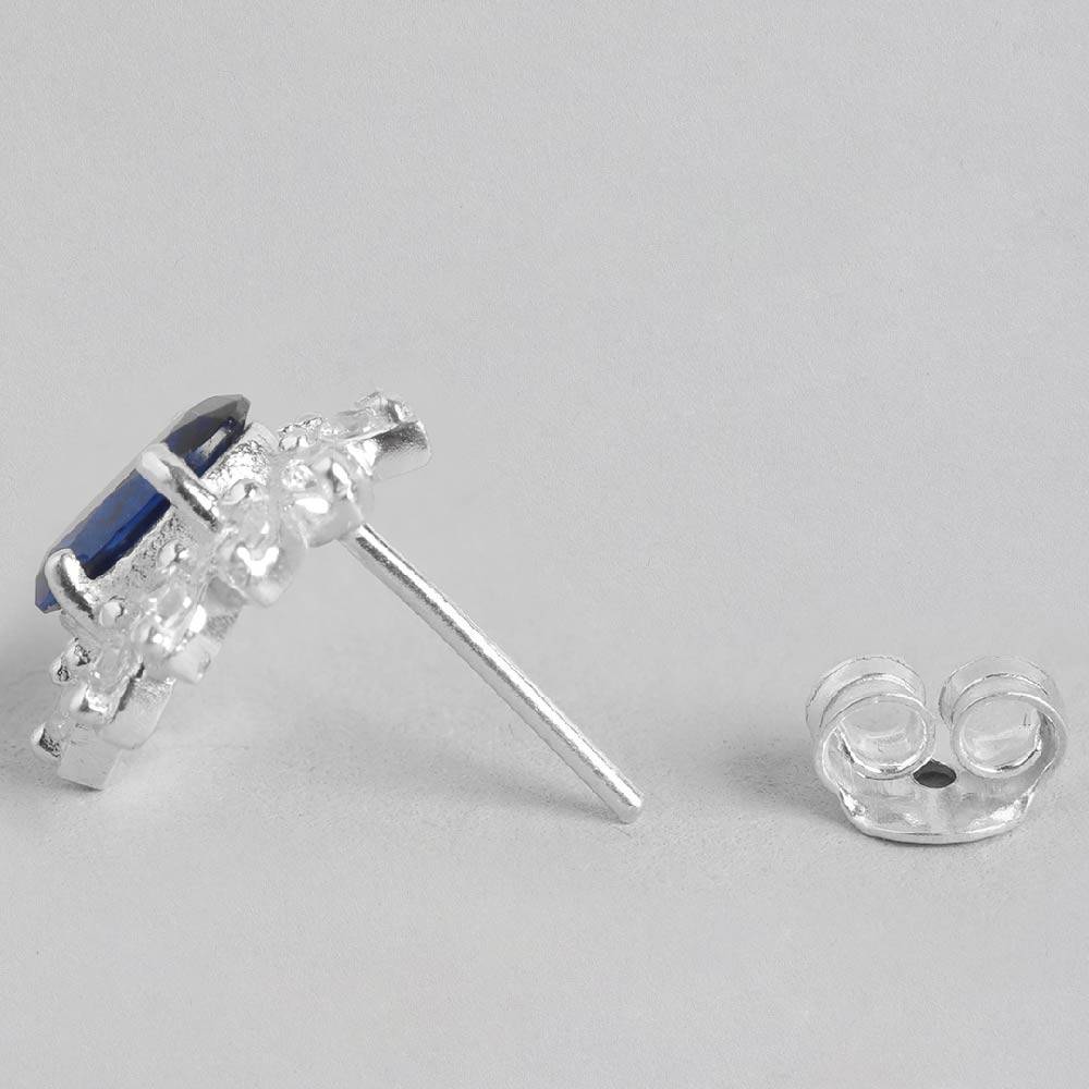 Silver 92.5 Blue Sparkling Earring : Silver 92.5 Blue Sparkling Earring : Silver 92.5 Blue Sparkling Earring : Silver 92