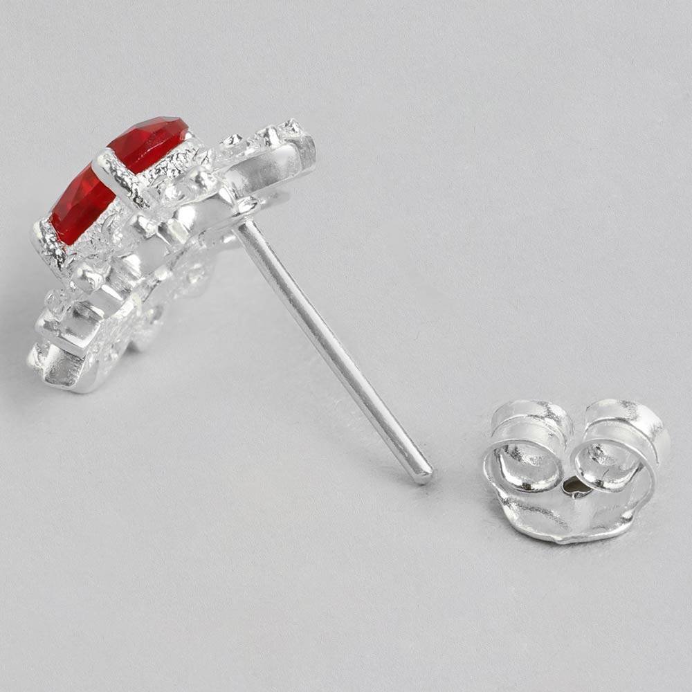 Silver 92.5 Red Stone Earring : Silver 92.5 Red Stone Earring : Silver 92.5 Red Stone Earring : Silver 92.5 Red Stone Ea