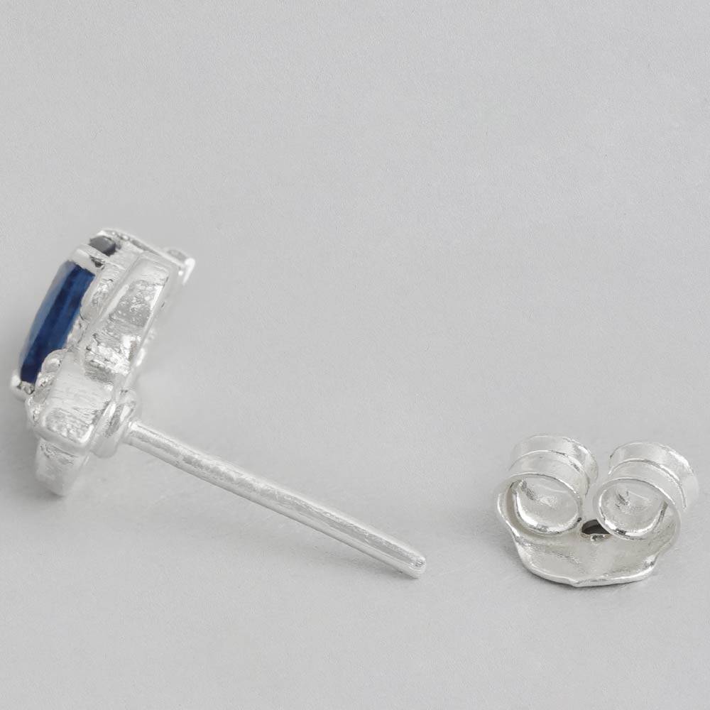 Silver 92.5 Fleur De Lis Blue Earrings : Silver 92.5 Fleur De Lis Blue Earrings : Silver 92.5 Fleur De Lis Blue Earrings