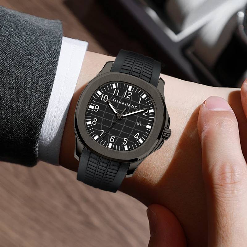 Giordano Precision And Comfort Analog Watch For Men With Textured Dial & Trendy Silicone Band - Gz-50118 : GZ-50118-01