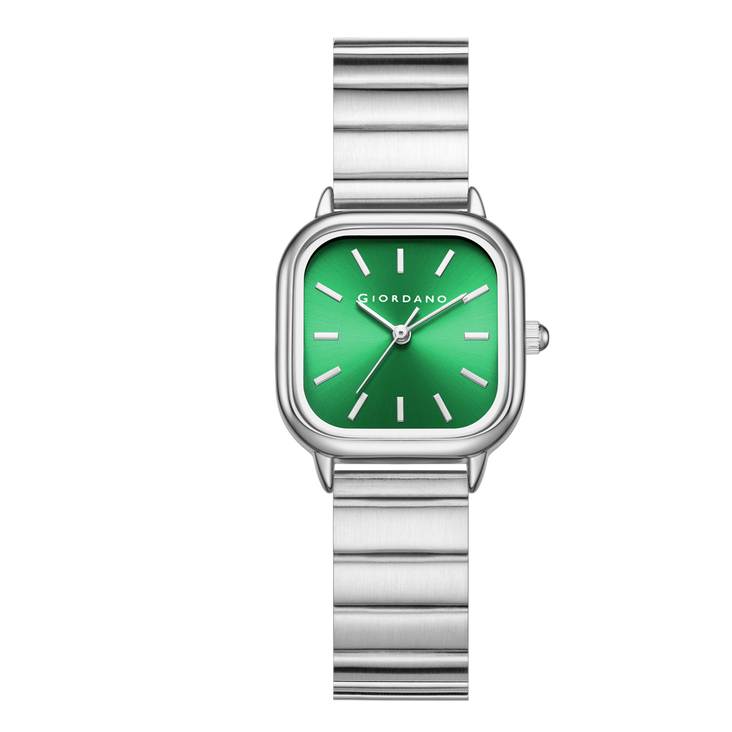 Giordano Classic Square Watch For Women Â Polished Stainless Steel Strap, Minimalist Compact Design-Gz-60098 : GZ-60098-33