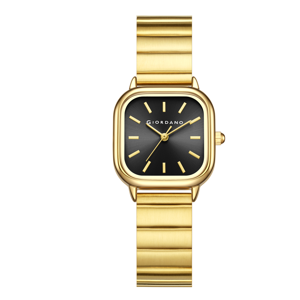 Giordano Classic Square Watch For Women Â Polished Stainless Steel Strap, Minimalist Compact Design-Gz-60098 : GZ-60098-22
