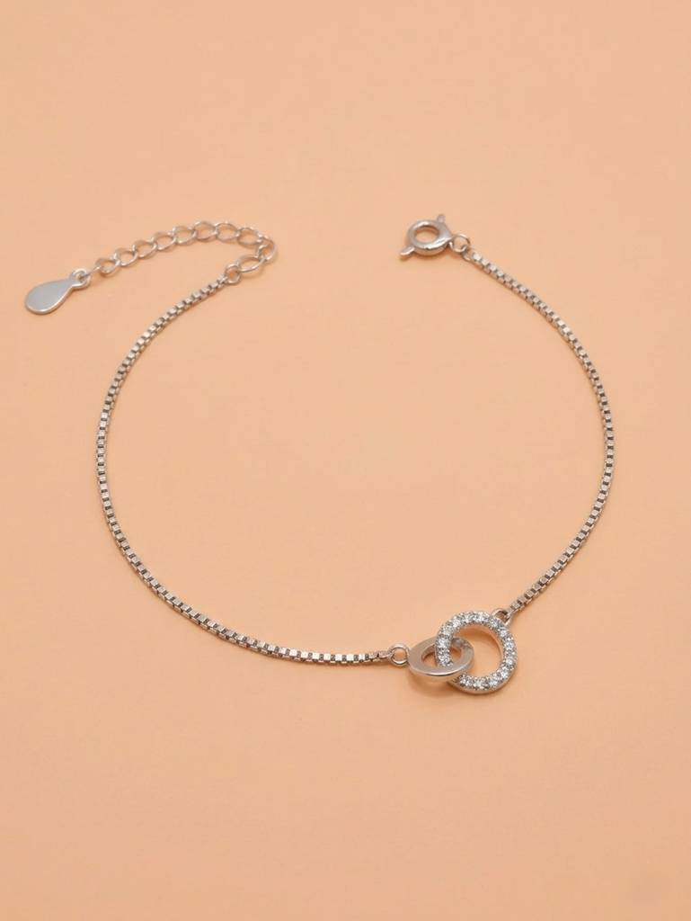 Interlocking Circles Box Chain Bracelet : BR1142