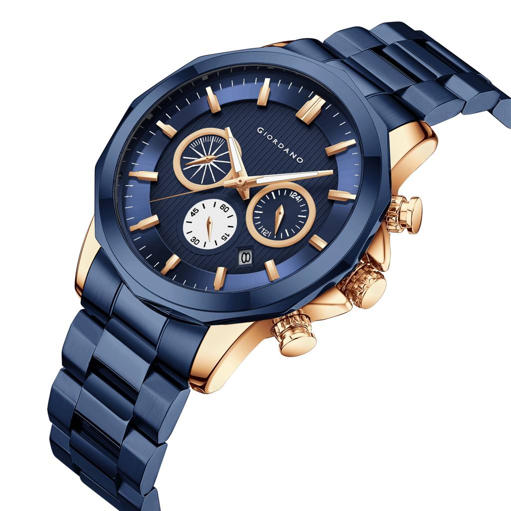 Giordano Multi-Function Analog Watch For Men With Textured Dial, Classic Stainless Steel Strap And Date Function : GZ-50036-44