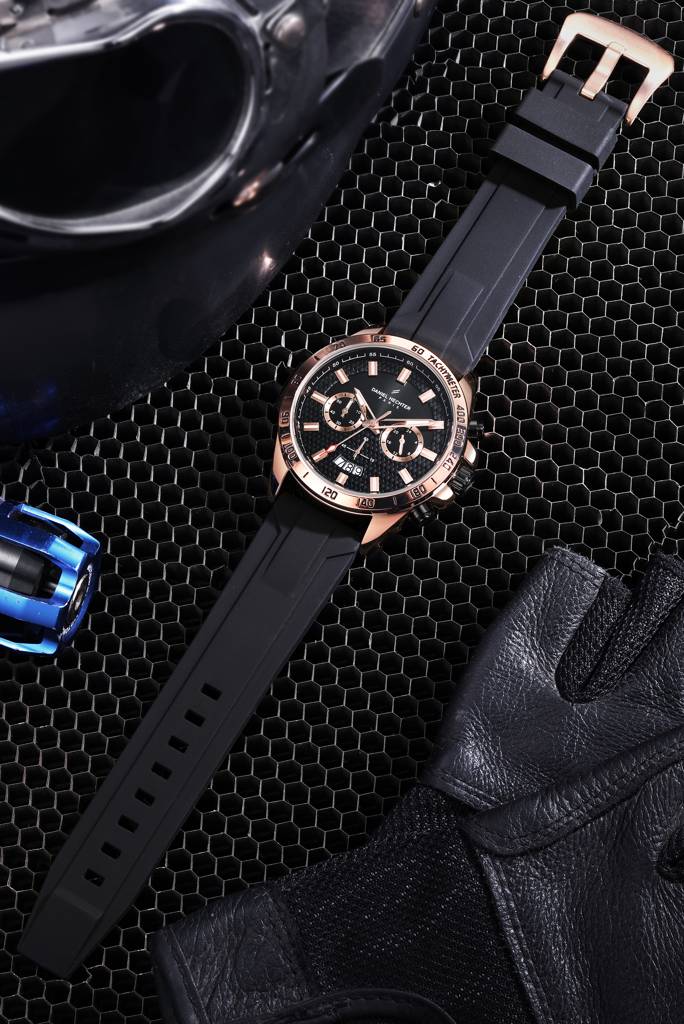 Daniel Hechter Paris Pantheon Collection Pantheon Collection Unique Multifunctional Watch For Men With Textured R : DHM1010-01