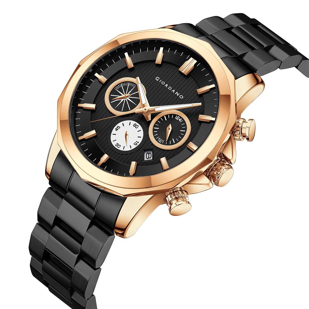 Giordano Multi-Function Analog Watch For Men With Textured Dial, Classic Stainless Steel Strap And Date Function : GZ-50036-33