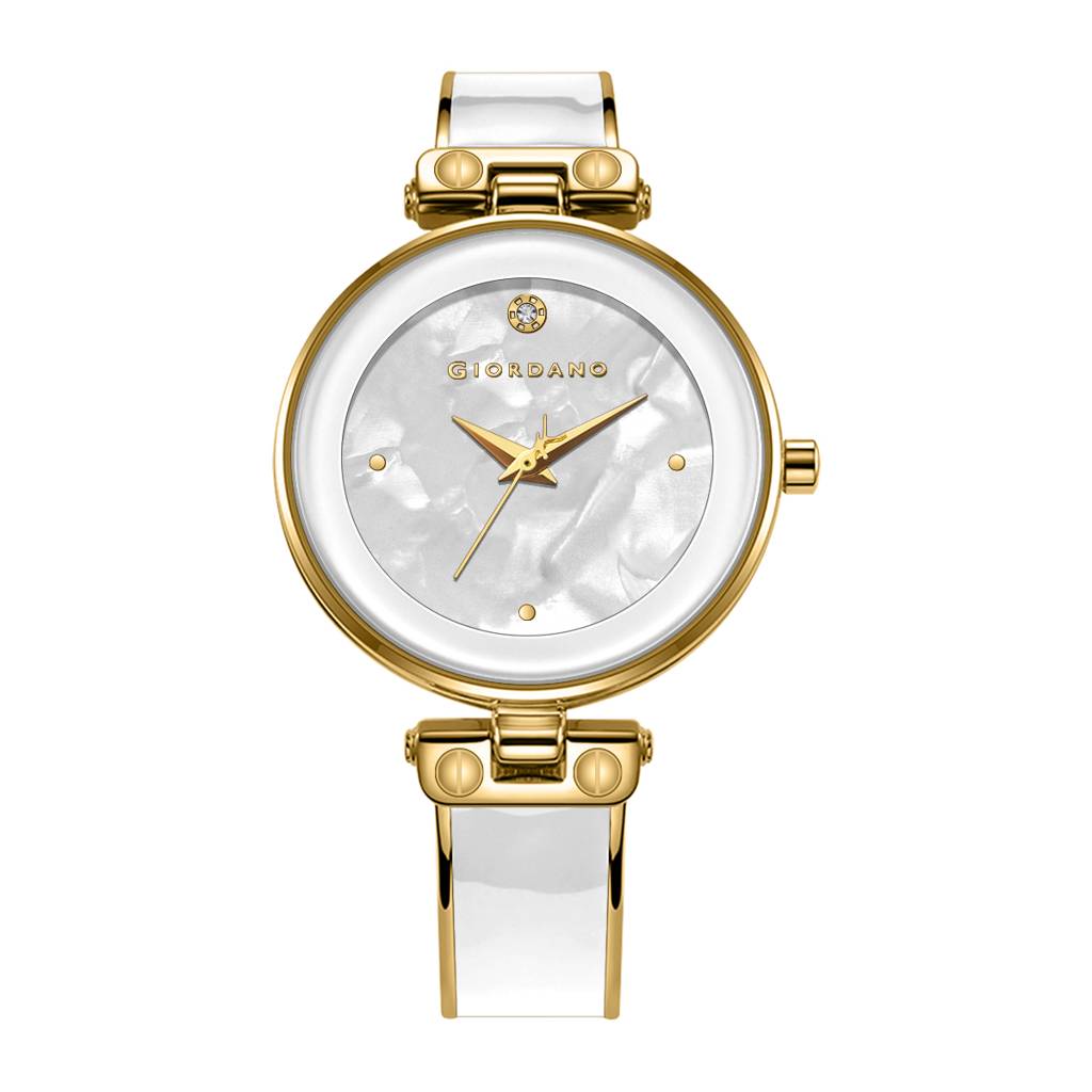 Giordano Designer Analog Watch For Women Â Glossy Round Dial & Bracelet Style Stainless Steel Strap-Gz-60099 : GZ-60099-88