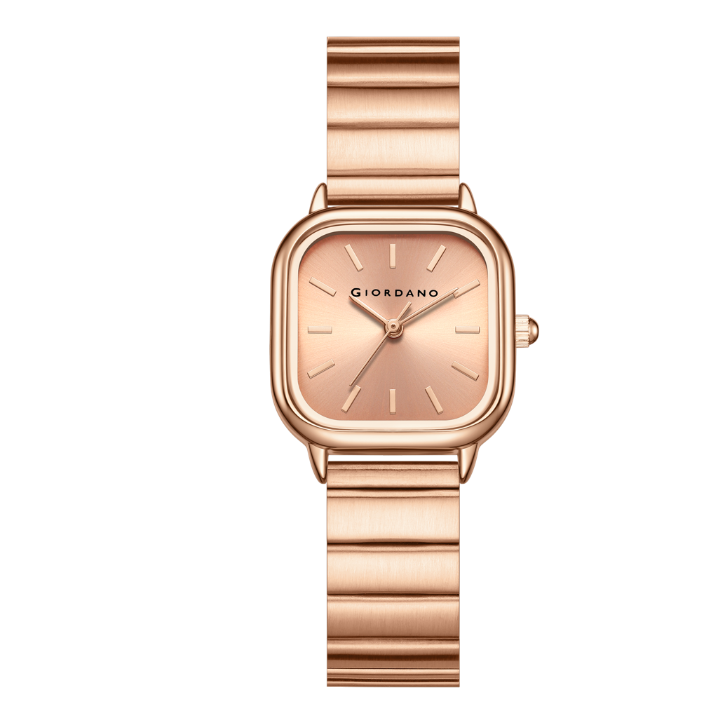 Giordano Classic Square Watch For Women Â Polished Stainless Steel Strap, Minimalist Compact Design-Gz-60098 : GZ-60098-77