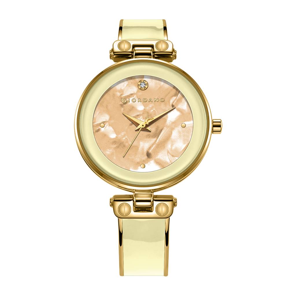 Giordano Designer Analog Watch For Women Â Glossy Round Dial & Bracelet Style Stainless Steel Strap-Gz-60099 : GZ-60099-77