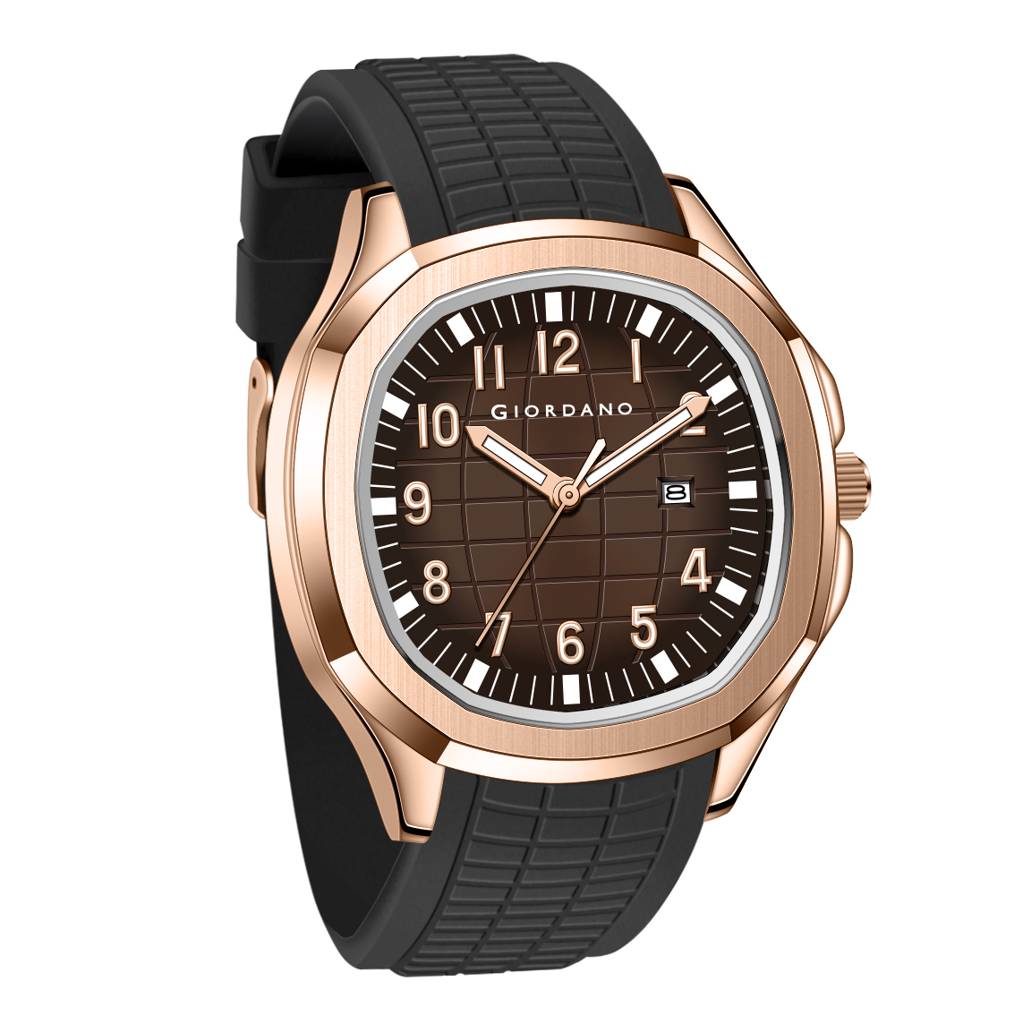 Giordano Precision And Comfort Analog Watch For Men With Textured Dial & Trendy Silicone Band - Gz-50118 : GZ-50118-05