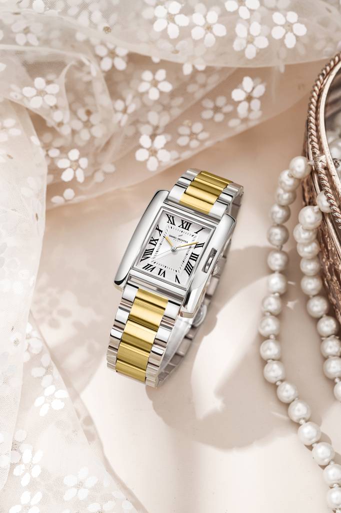 Daniel Hechter Paris Opera Collection Square Dial Watch For Women With Roman Indices And Stainless Steel Strap-Dh : DHW2004-44