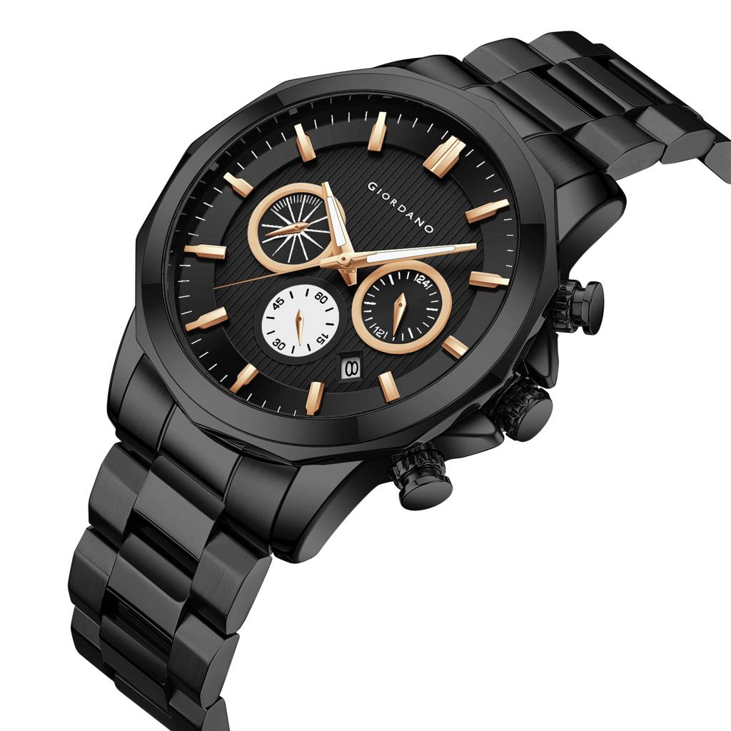 Giordano Multi-Function Analog Watch For Men With Textured Dial, Classic Stainless Steel Strap And Date Function : GZ-50036-22