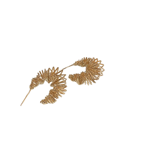 Winding Gold Hoops : WindingGoldHoops-LT-ER-HG-14