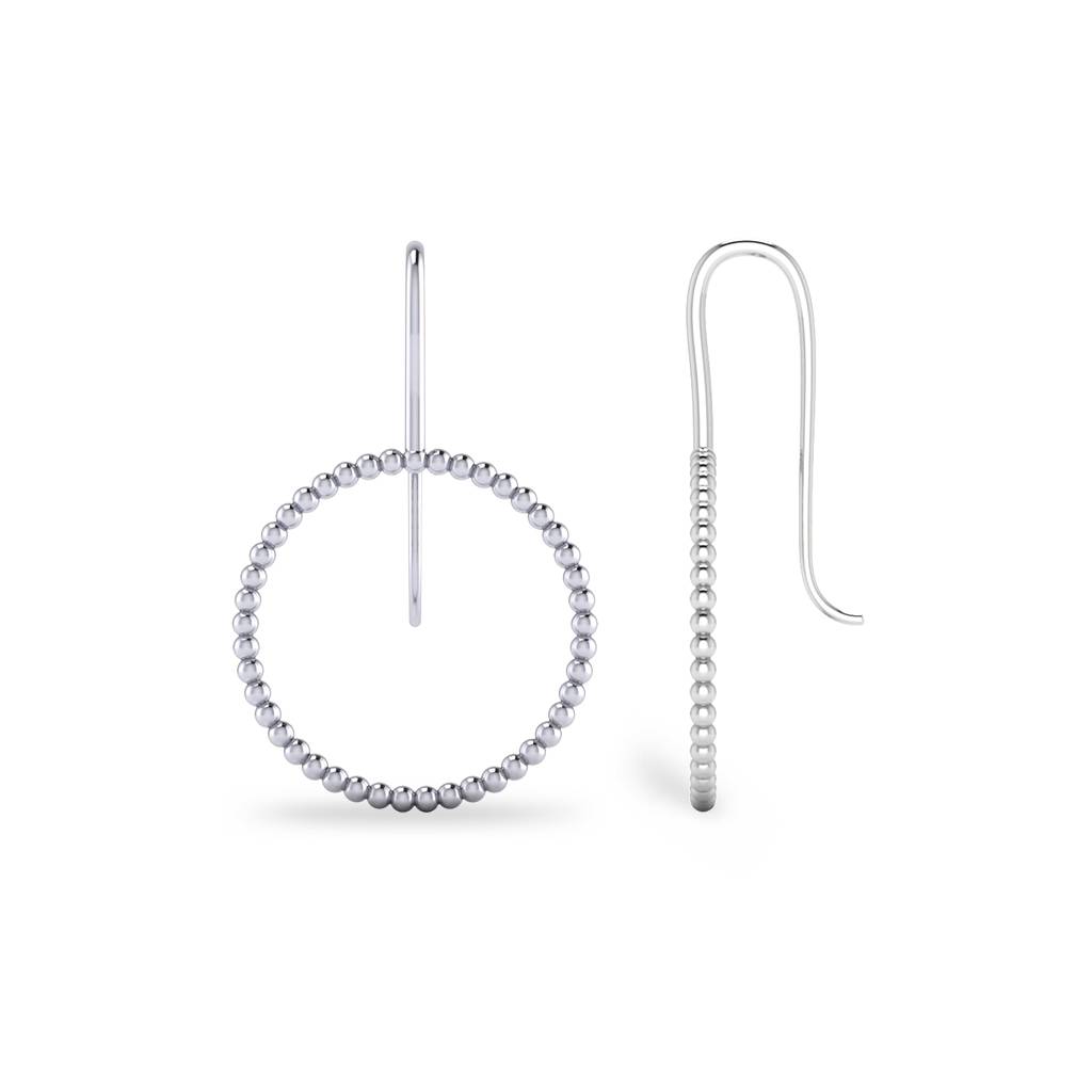 Iski Uski 925 Sterling Silver Round Classic Drop Earrings