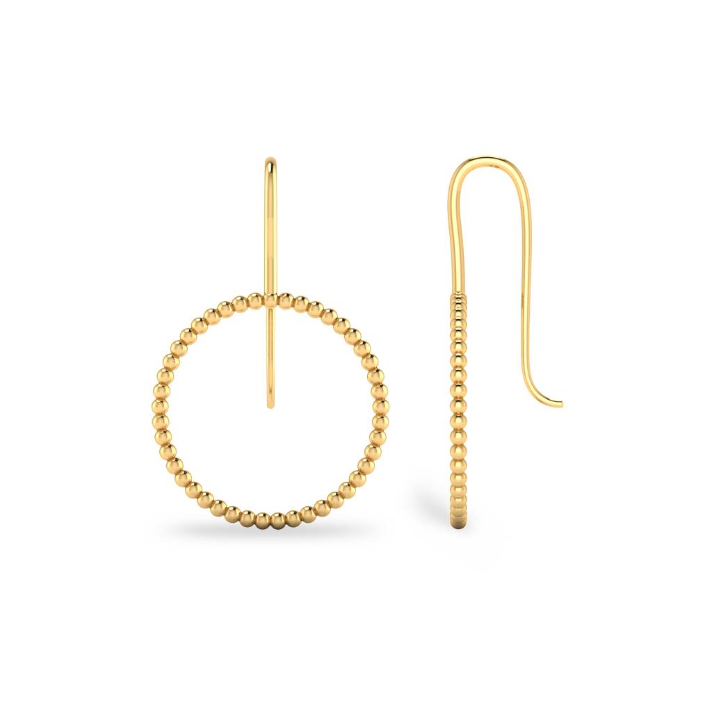 Iski Uski 925 Sterling Silver Round Classic Drop Earrings