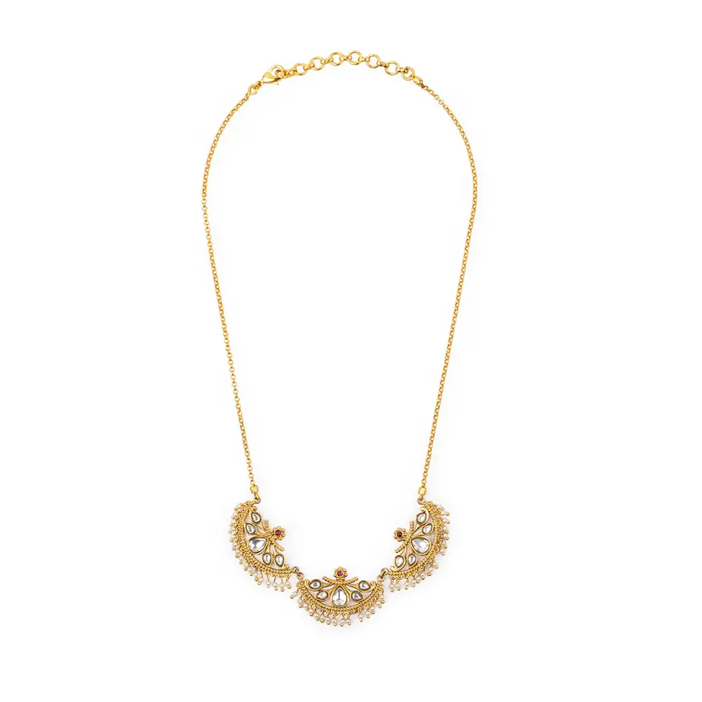 Gulmohar Crescent Necklace By Tribe Amrapali : 1073